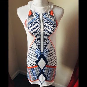 Geometric print A-line dress